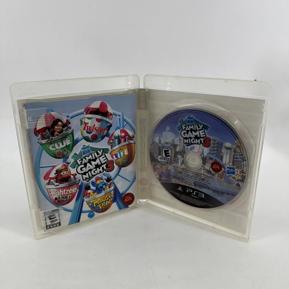 Hasbro Family Game Night 3 Sony PlayStation 3 PS3 Complete Clue Life Mouse Trap